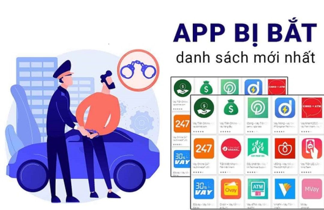 Danh sách những app vay tiền bị bắt